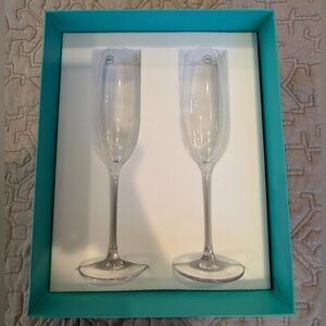 Tiffany & Co Champagne Flutes Set of 2 in Original Box - Unused